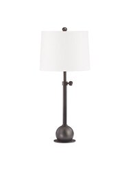 Marshall Table Lamp with White Faux-Silk Shade